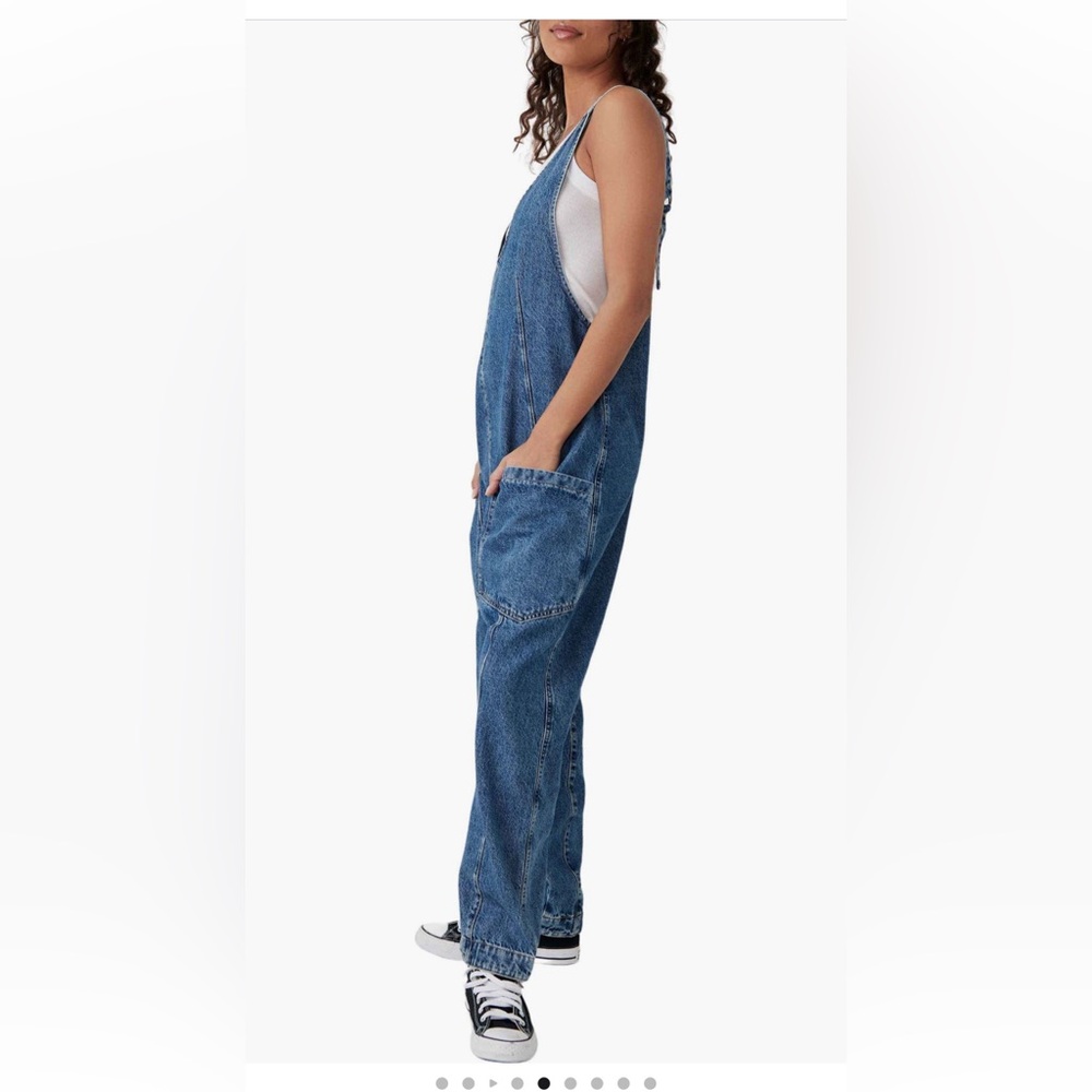 Free people high roller denim jumpsuit overalls